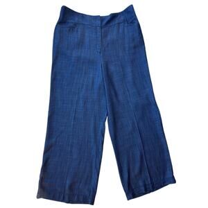 Grabrielle Union 100% Lyocel Chambray Wide Leg Trousers Dress Pants Blue Size 20